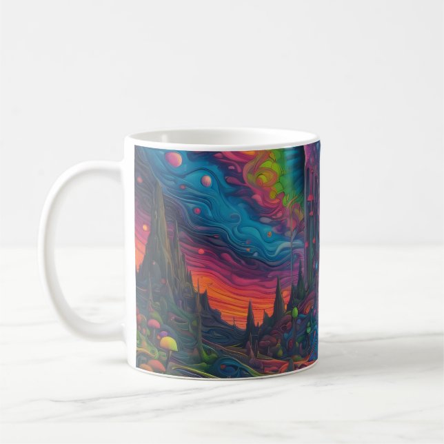 Psychedelic Dreamscape Coffee Mug (Left)