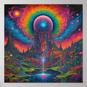 Psychedelic Dreamscape Poster