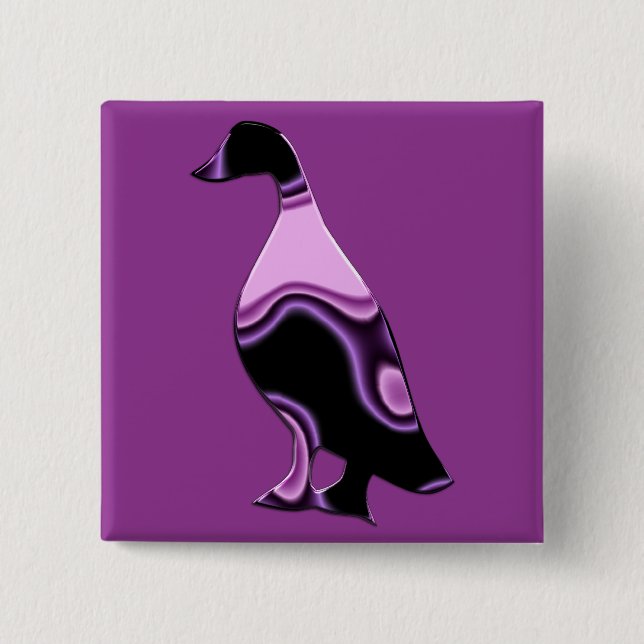 Psychedelic Duck 15 Cm Square Badge (Front)