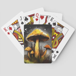 Psychedelic Earthy Mushrooms Generative AI Playing Cards