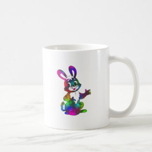 psychedelic easter bunny coffee mug