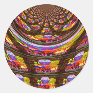 Psychedelic Easter Kaleidoscope Art Print Classic Round Sticker