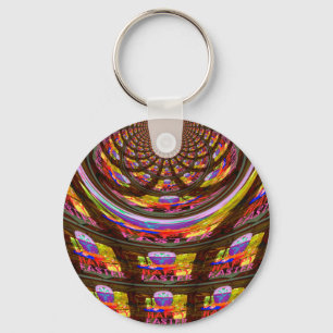 Psychedelic Easter Kaleidoscope Art Print Key Ring