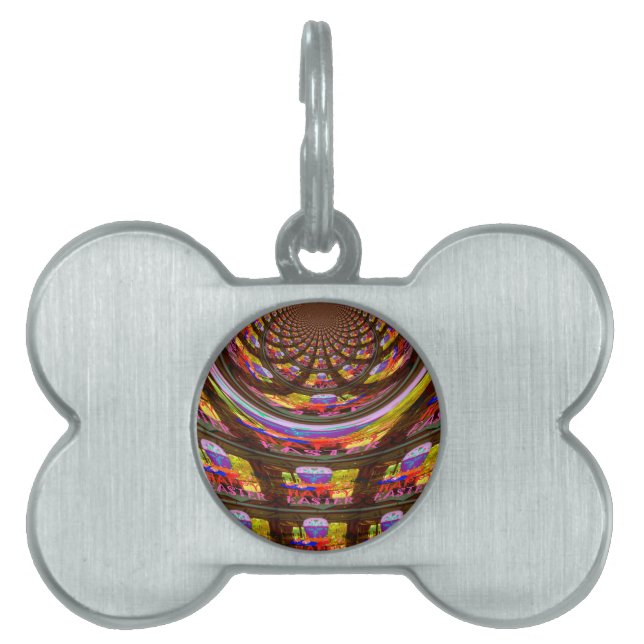 Psychedelic Easter Kaleidoscope Art Print Pet ID Tag (Front)