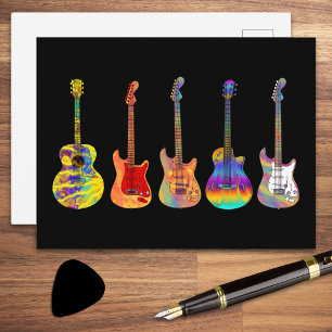 Psychedelic Electric Acoustic Guitars Postcard