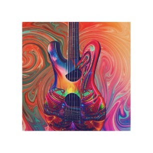 Psychedelic Electric Acoustic Semi Guitars Art   