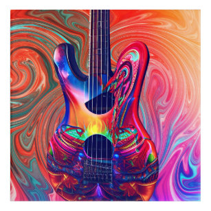 Psychedelic Electric Acoustic Semi Guitars Art  