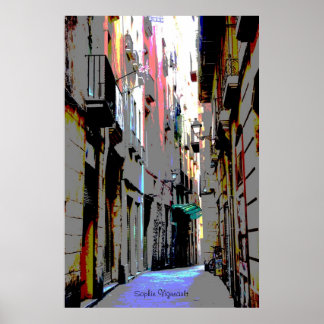 psychedelic european street  Print