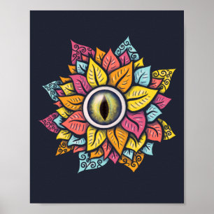 Psychedelic Eye Flower Art – Colourful Petals Poster