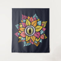 Psychedelic Eye Flower - Colourful Trippy Art