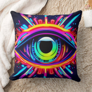 Psychedelic Eye of the Universe Art Cushion
