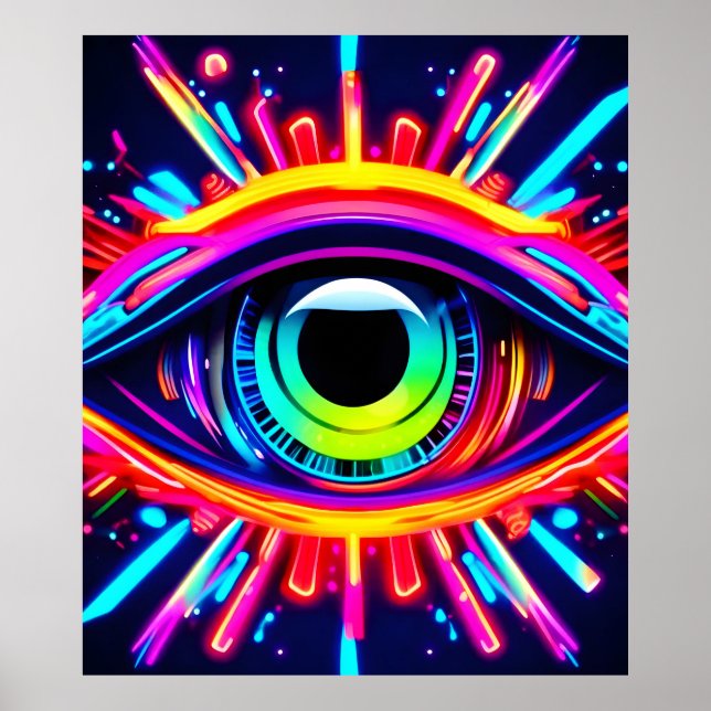 Psychedelic Eye of the Universe Art Poster (Front)