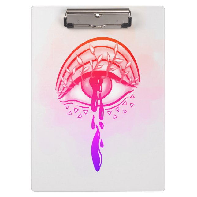 Psychedelic Eye Pastel Goth Aesthetic Clipboard (Front)