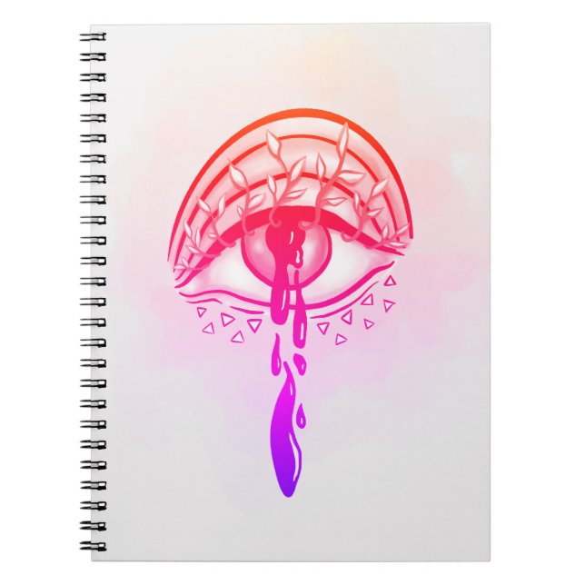 Psychedelic Eye Pastel Goth Aesthetic Notebook (Front)