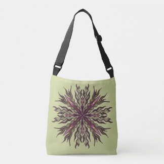 Psychedelic Eye Plant - Surreal Botanical Mandala Crossbody Bag