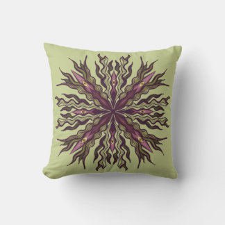 Psychedelic Eye Plant - Surreal Botanical Mandala Cushion