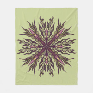 Psychedelic Eye Plant - Surreal Botanical Mandala Fleece Blanket
