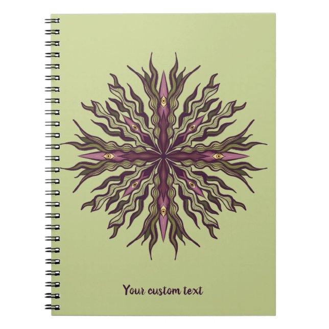 Psychedelic Eye Plant - Surreal Botanical Mandala Notebook (Front)