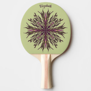 Psychedelic Eye Plant - Surreal Botanical Mandala Ping Pong Paddle