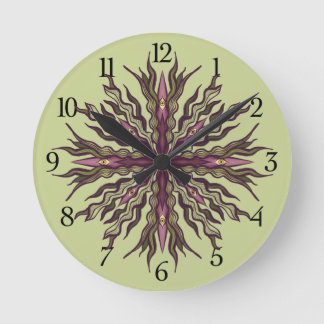 Psychedelic Eye Plant - Surreal Botanical Mandala Round Clock