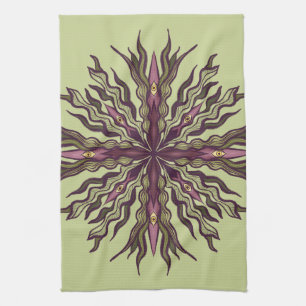 Psychedelic Eye Plant - Surreal Botanical Mandala Tea Towel