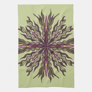 Psychedelic Eye Plant - Surreal Botanical Mandala Tea Towel