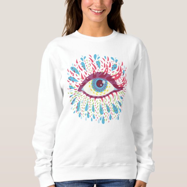 Psychedelic Eye Trippy Hippie Sweatshirt (Front)