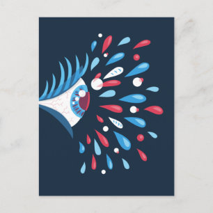 Psychedelic Eye Trippy Weird Oddity Postcard