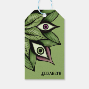 Psychedelic Eyes Mandala - Trippy Floral Pattern Gift Tags