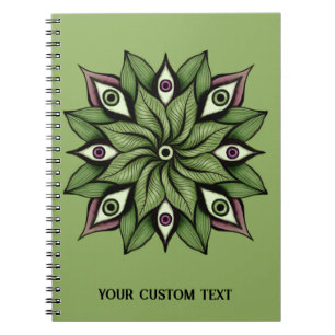 Psychedelic Eyes Mandala - Trippy Floral Pattern Notebook