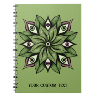 Psychedelic Eyes Mandala - Trippy Floral Pattern Notebook