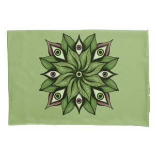 Psychedelic Eyes Mandala - Trippy Floral Pattern Pillowcase
