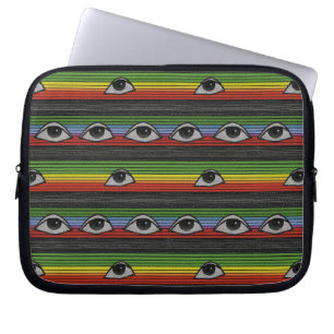 Psychedelic Eyes Pattern Laptop Sleeve