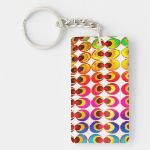 Psychedelic fabric key ring