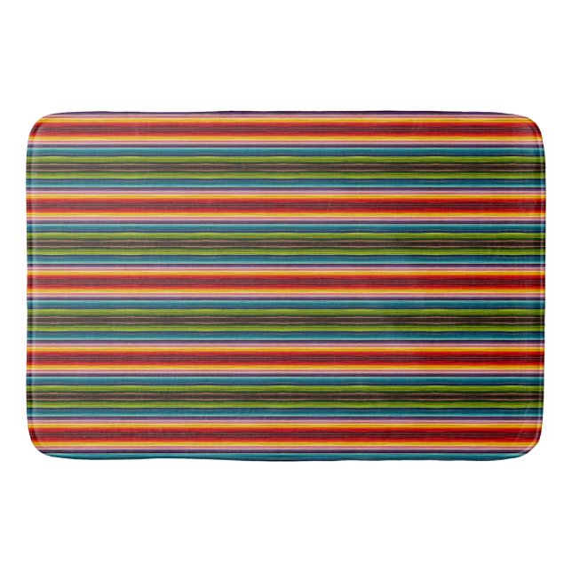 Psychedelic fabric Mexican pattern Bath Mat (Front)