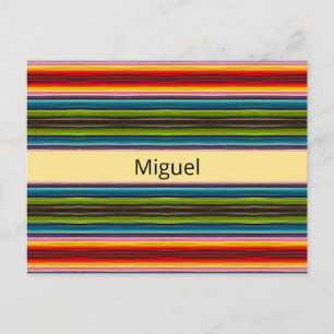 Psychedelic fabric Mexican pattern Postcard