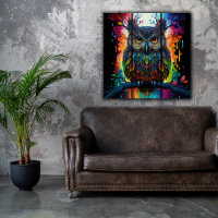 Psychedelic Fantasy Hippy Owl
