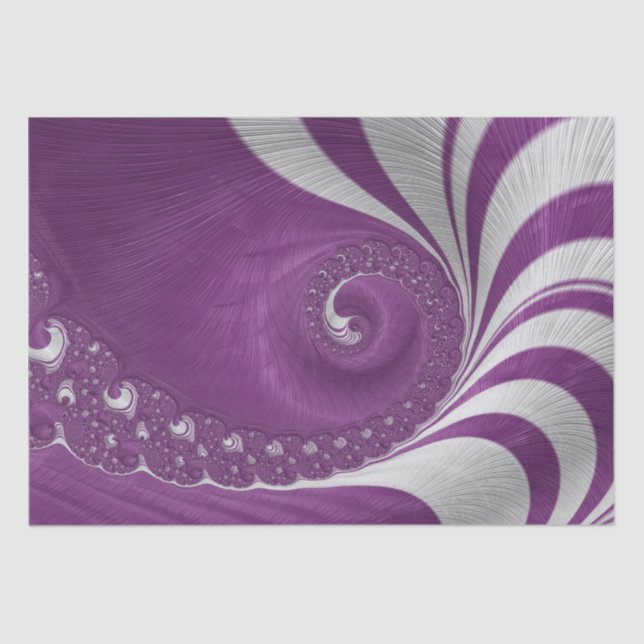 Psychedelic Fantasy Magenta Spiral Fractal Art Tissue Paper (Front)