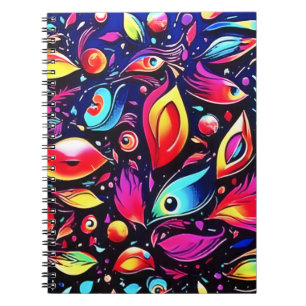 Psychedelic Feather Dream Notebook