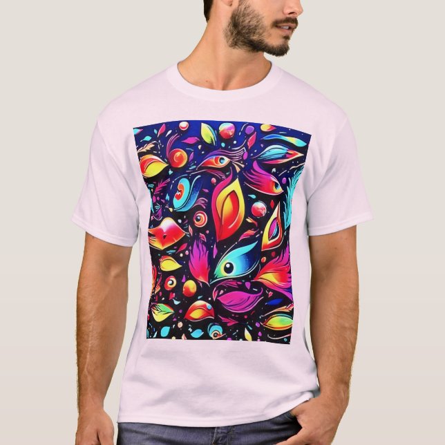 Psychedelic Feather Dream T-Shirt (Front)