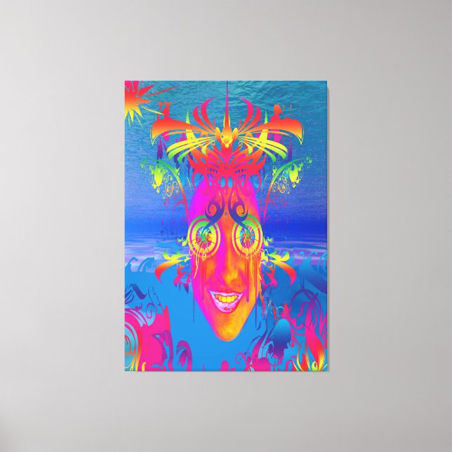 Psychedelic Fish Canvas Print (Front)