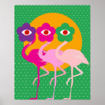 Psychedelic Flamingo Evil Eyes Art Print<br><div class="desc">Embark on a surreal journey with our Psychedelic Flamingo Art Print! Let this vibrant masterpiece take you on a trippy adventure through a kaleidoscope of colours in your own home. Get ready to embrace the magic of vibrant colours and a trippy journey, </div>