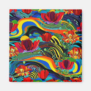 Psychedelic Floral 3 Magnet
