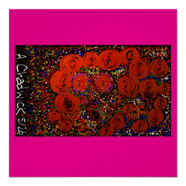 Psychedelic Floral Bug Girl Poster (Front)
