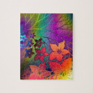 Psychedelic Floral Jigsaw Puzzle