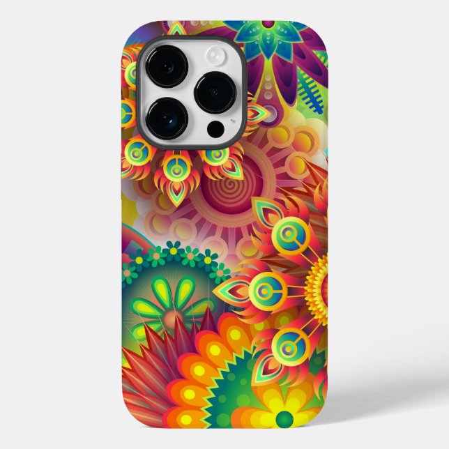 Psychedelic Floral Pattern  Case-Mate iPhone Case (Back)