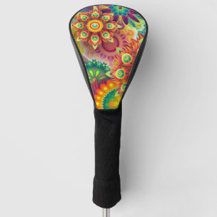Psychedelic Floral Pattern Golf Head Cover