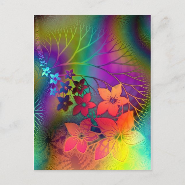 Psychedelic Floral Postcard (Front)