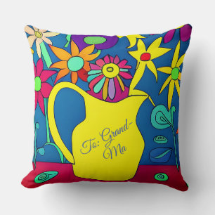 Psychedelic Floral Pot for Gran Cushion