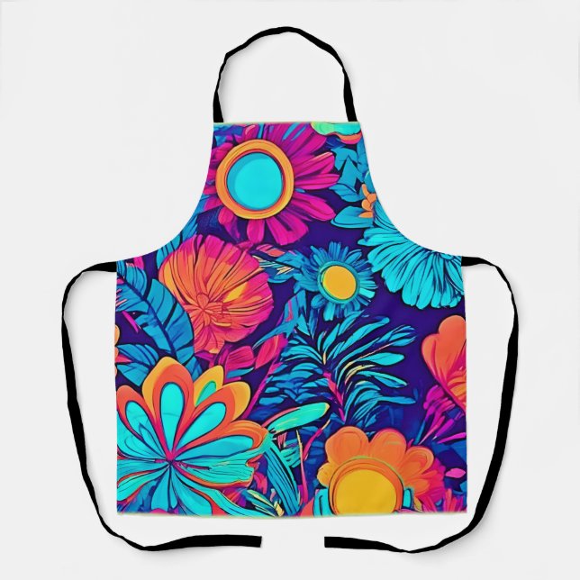 Psychedelic Floral Tapestry Apron (Front)